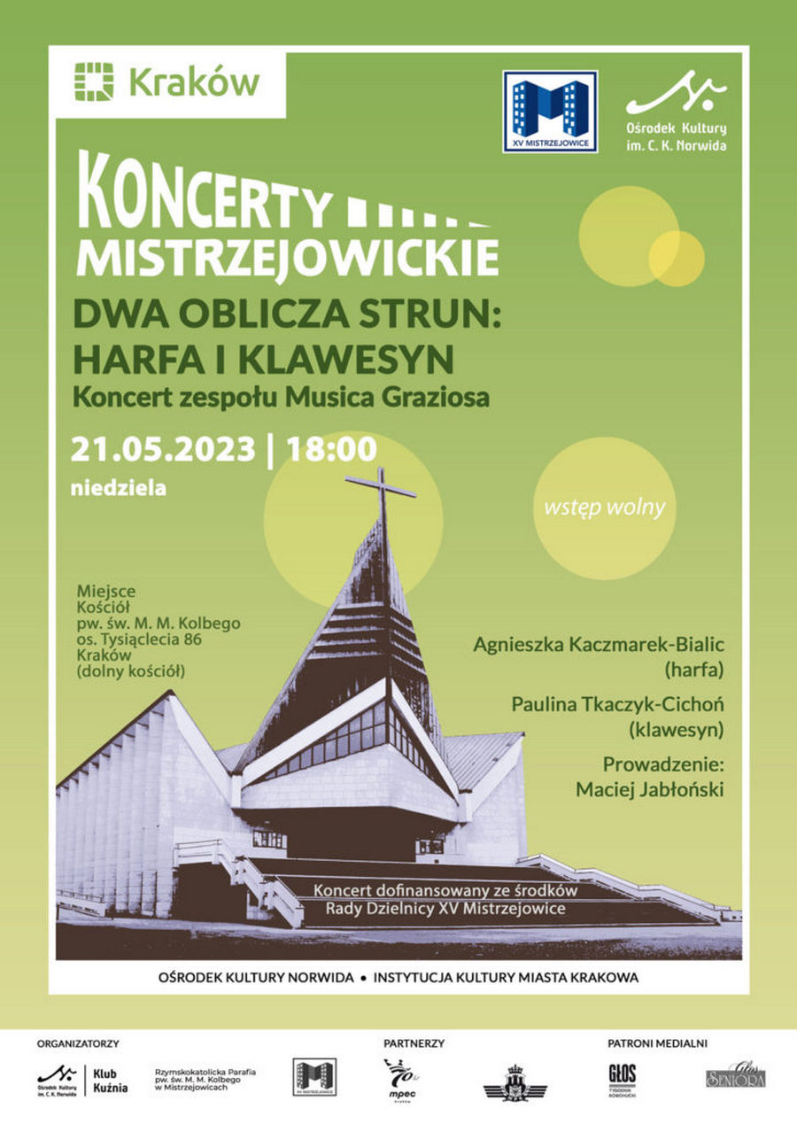 Koncert Mistrzejowicki „Dwa oblicza strun: harfa i klawesyn” 21.05.2023