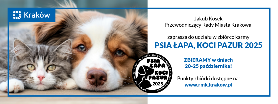„Psia łapa, koci pazur 2025” - zbiórka w ponad 100 punktach w całym Krakowie!