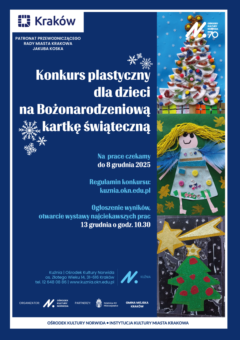 Konkurs plastyczny dla dzieci na Bożonarodzeniową kartkę świąteczną