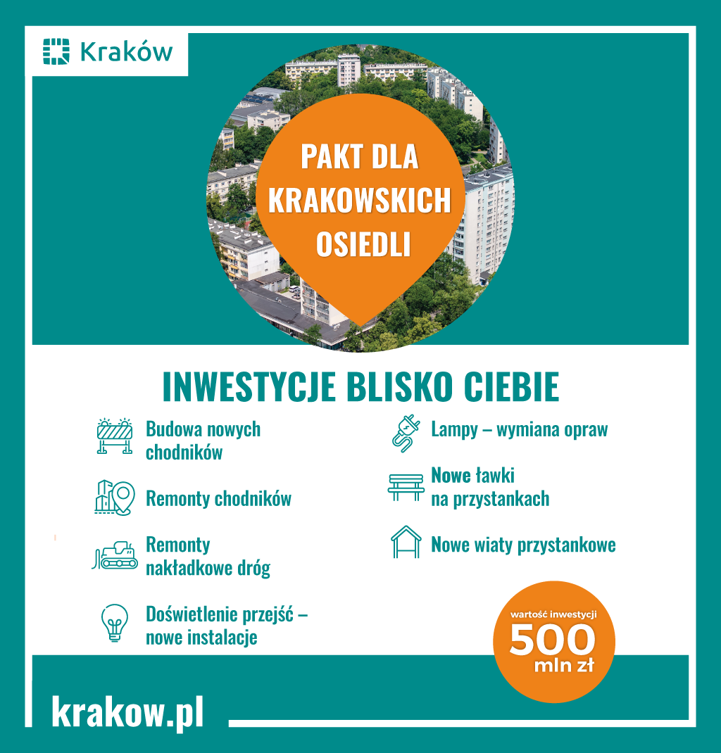 „Pakt dla krakowskich osiedli” – pół miliarda na chodniki, przejścia dla pieszych, wiaty