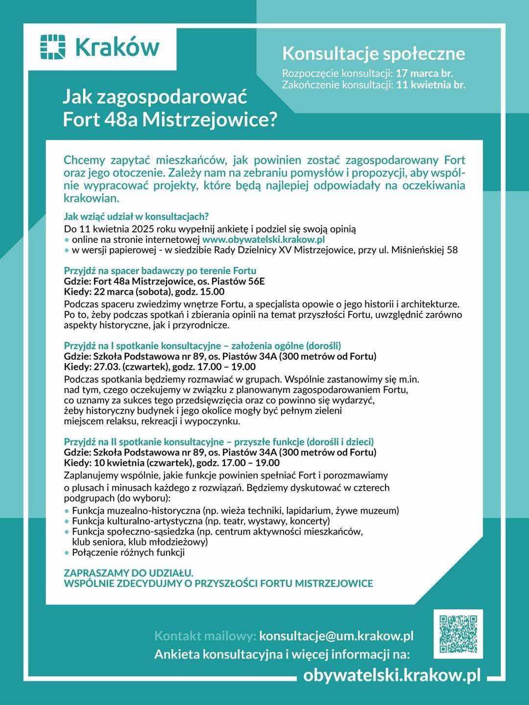 Spotkanie dotyczące Fortu 48a Mistrzejowice - już dziś!