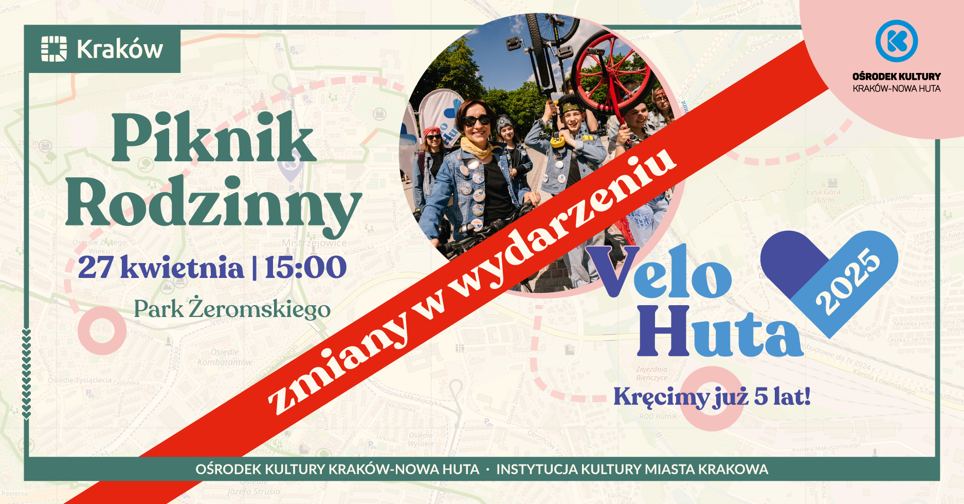 Zmiana terminu imprezy Velo Huta! Piknik odbędzie się 27 kwietnia!