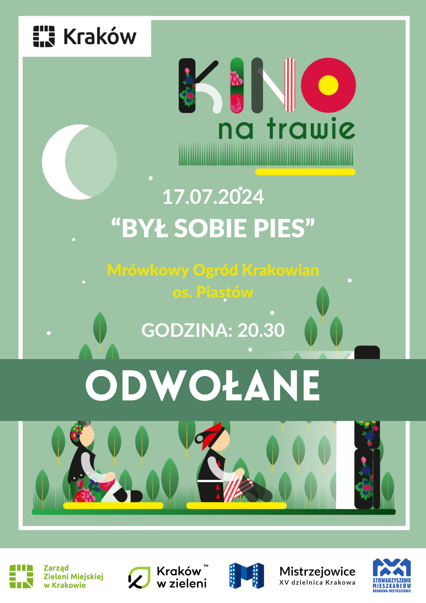 Kino na trawie 2025 - jutrzejsze wydarzenie odwołane!