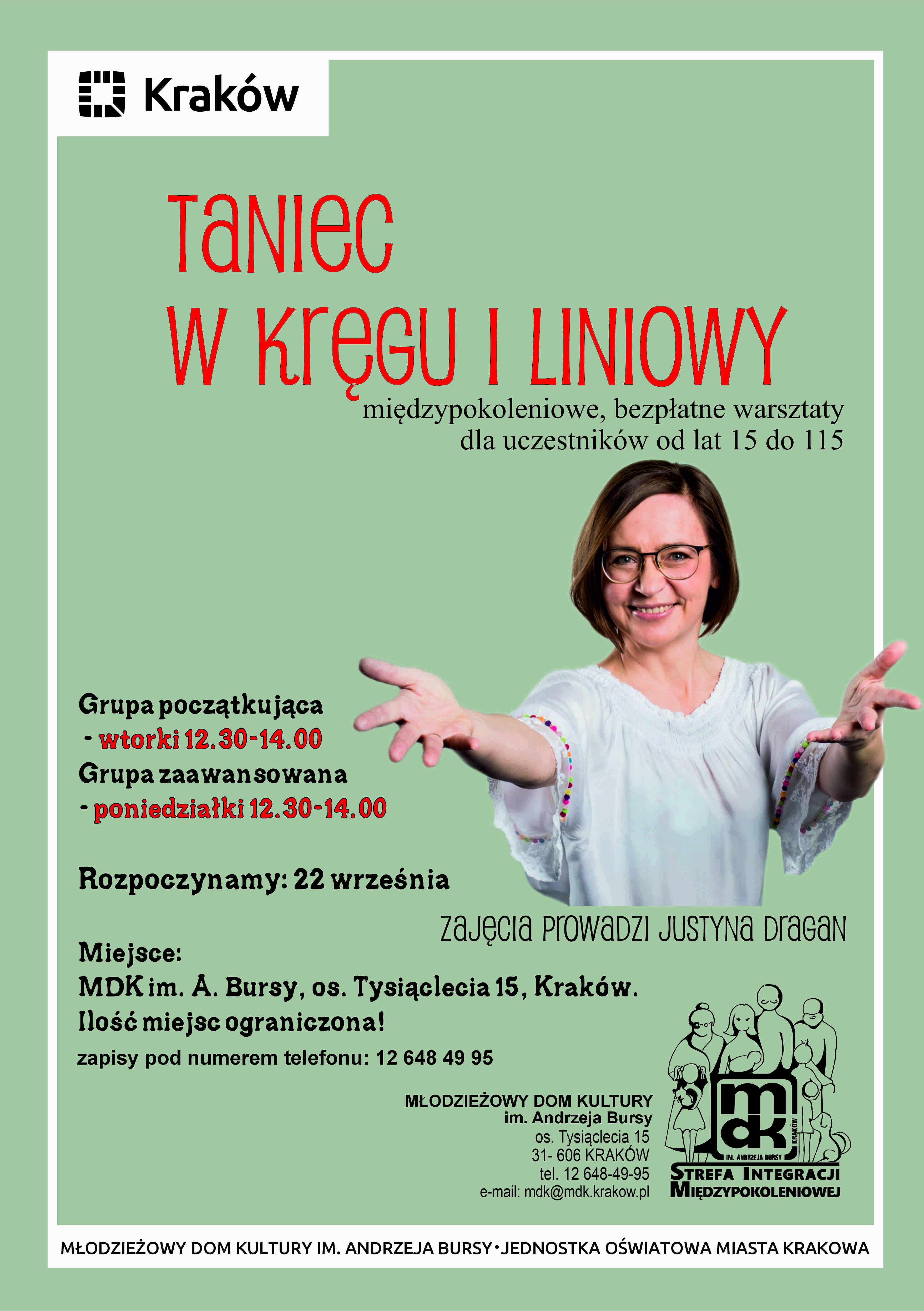 Taniec w kręgu i liniowy - bezpłatne warsztaty dla uczestników od lat 15 do 115