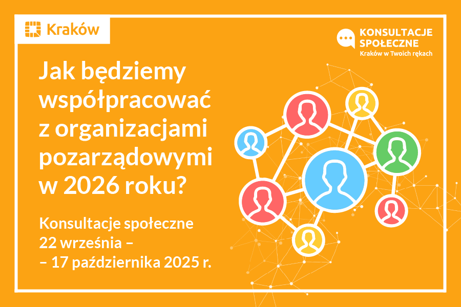Informacja o planowanych konsultacjach projektu Programu Współpracy Gminy Miejskiej Kraków na rok 2026 z organizacjami pozarządowymi