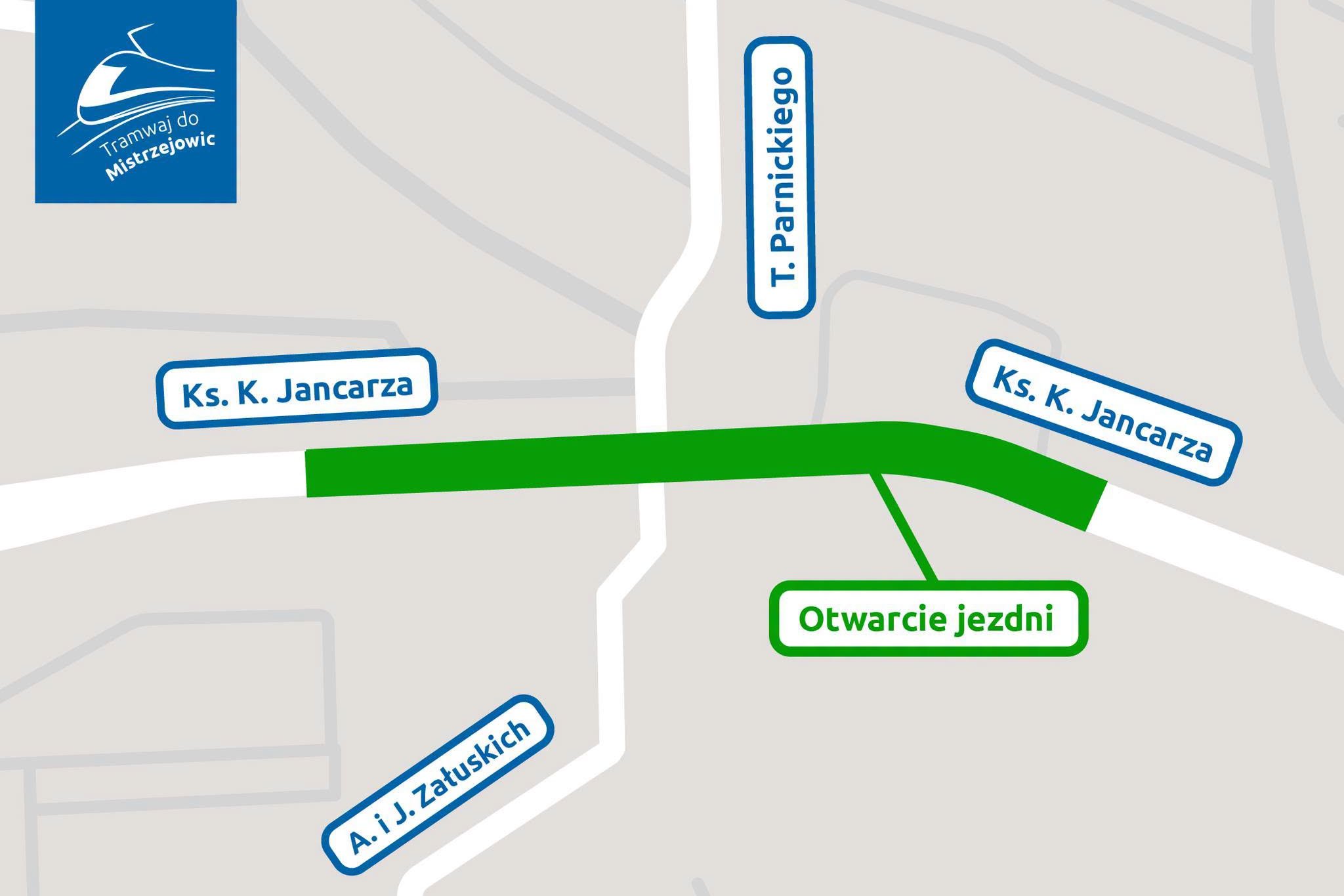 Mapka: Tramwaj do Mistrzejowic