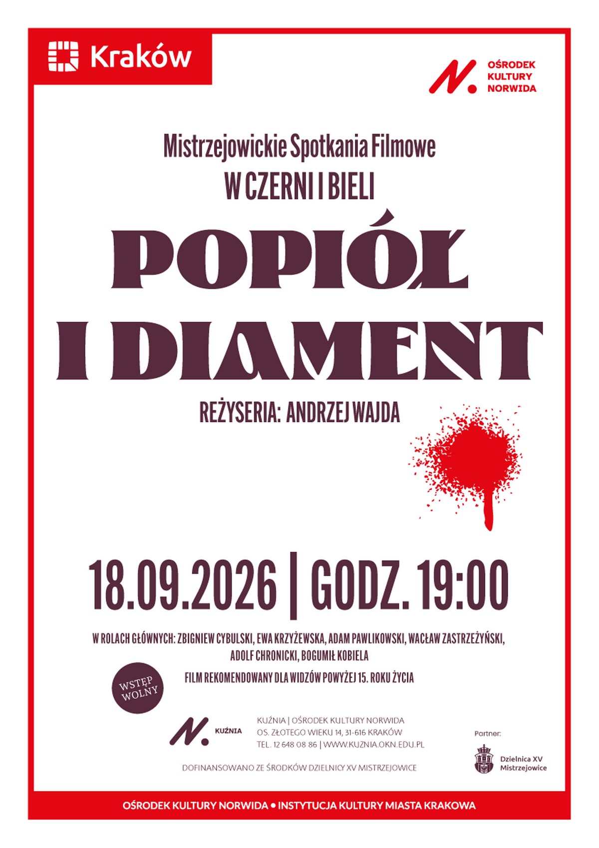 Plakat: Popiół i diament