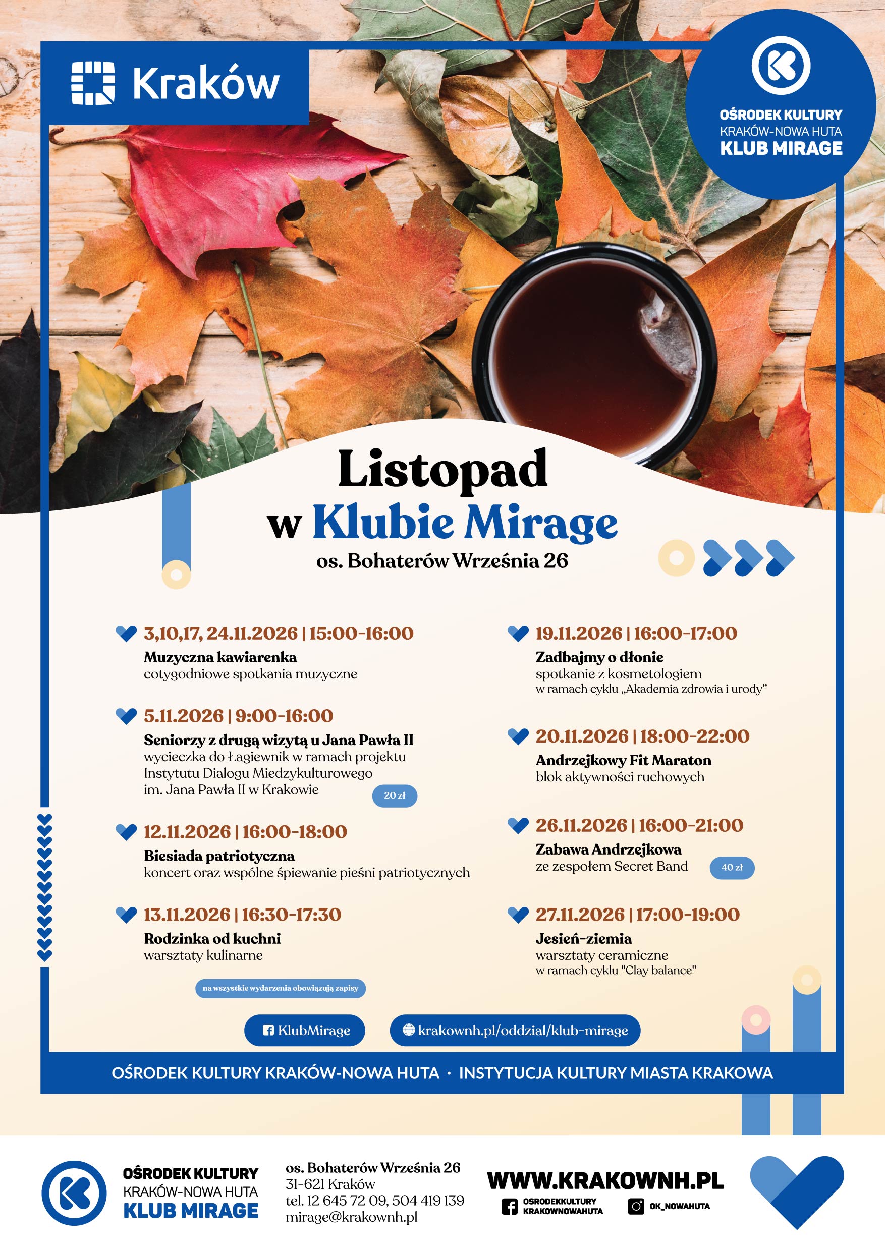 Plakat: Listopad w Klubie Mirage