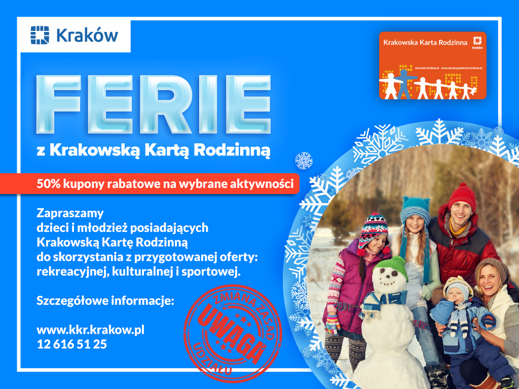 Ferie z Krakowska Kartą Rodzinną 2026
