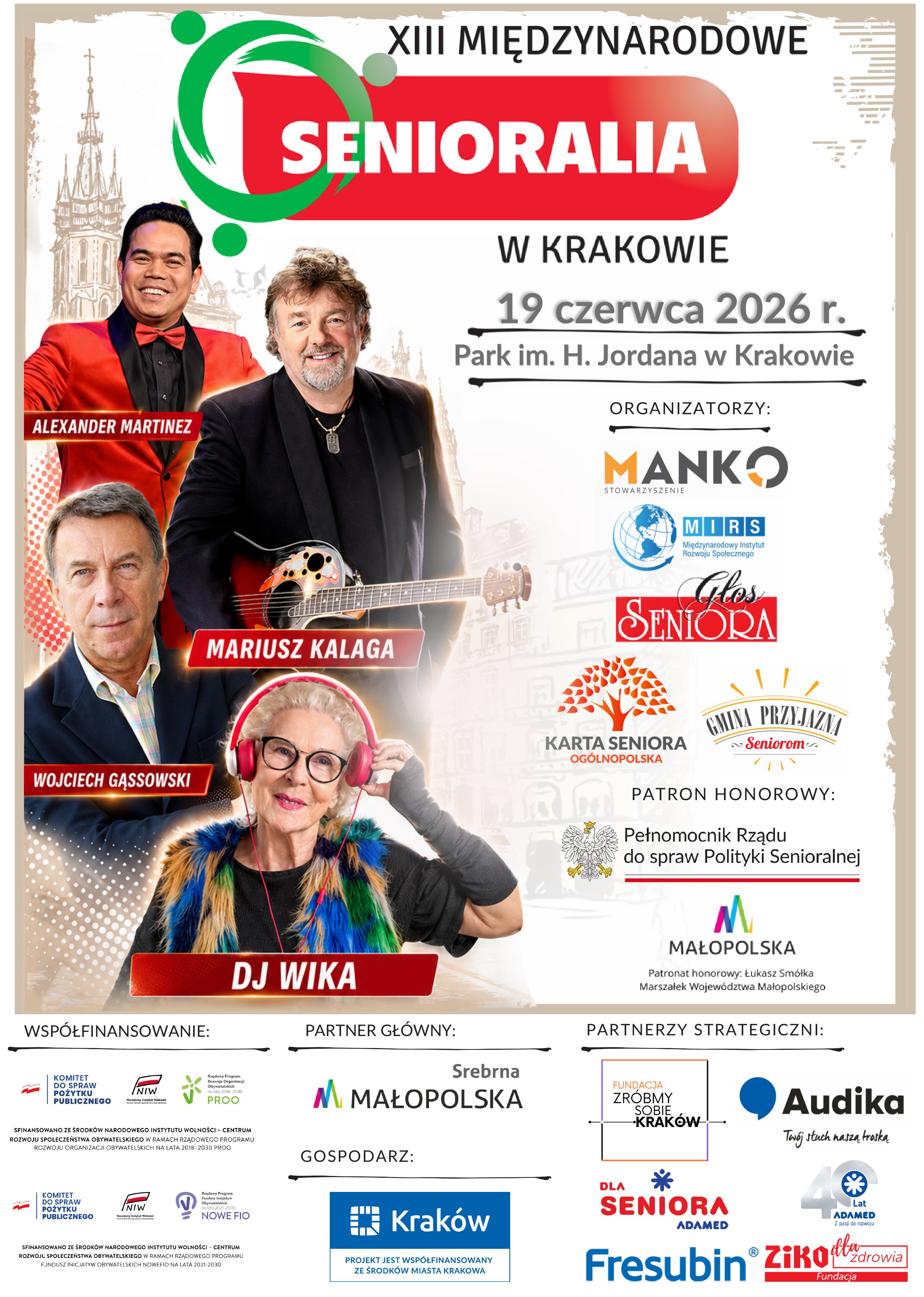 XIII Międzynarodowe Senioralia w Krakowie 2026 - Największa Impreza Seniorska w Europie!